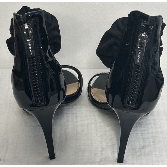 Marc Fisher Smores Black Patent Leather Stiletto Heels size 8M Bridesmaid Ankle - Picture 3 of 9